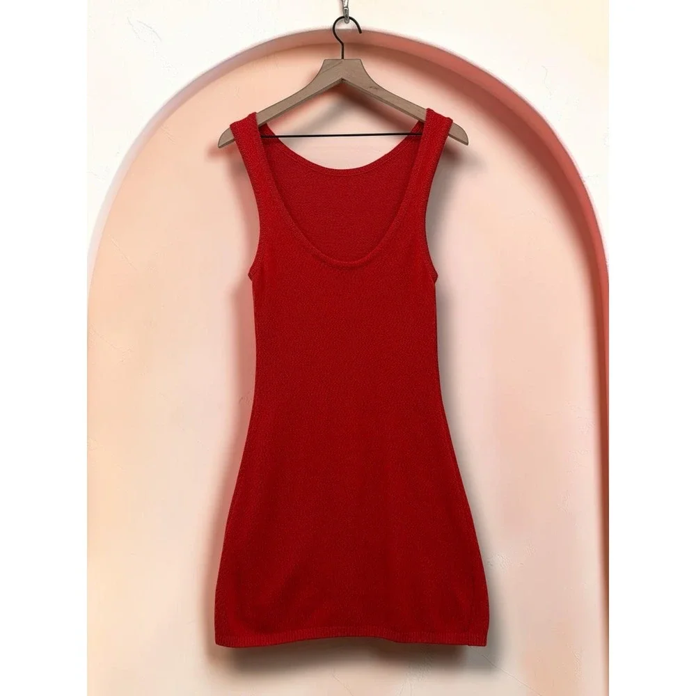 Free People Free-est Red Knit Cardigan and Mini Dress Two Piece Set Size S